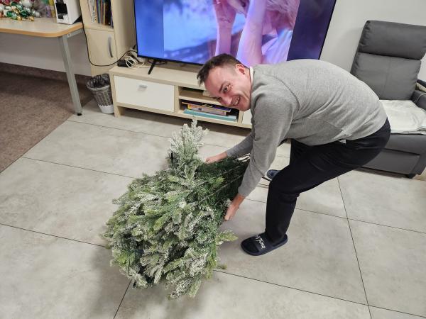 Postavljanje božično novoletne smreke in sprehod med lučkami